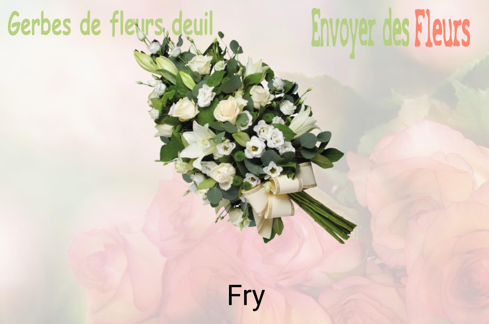 Gerbe de fleurs de deuil livrée à Fry